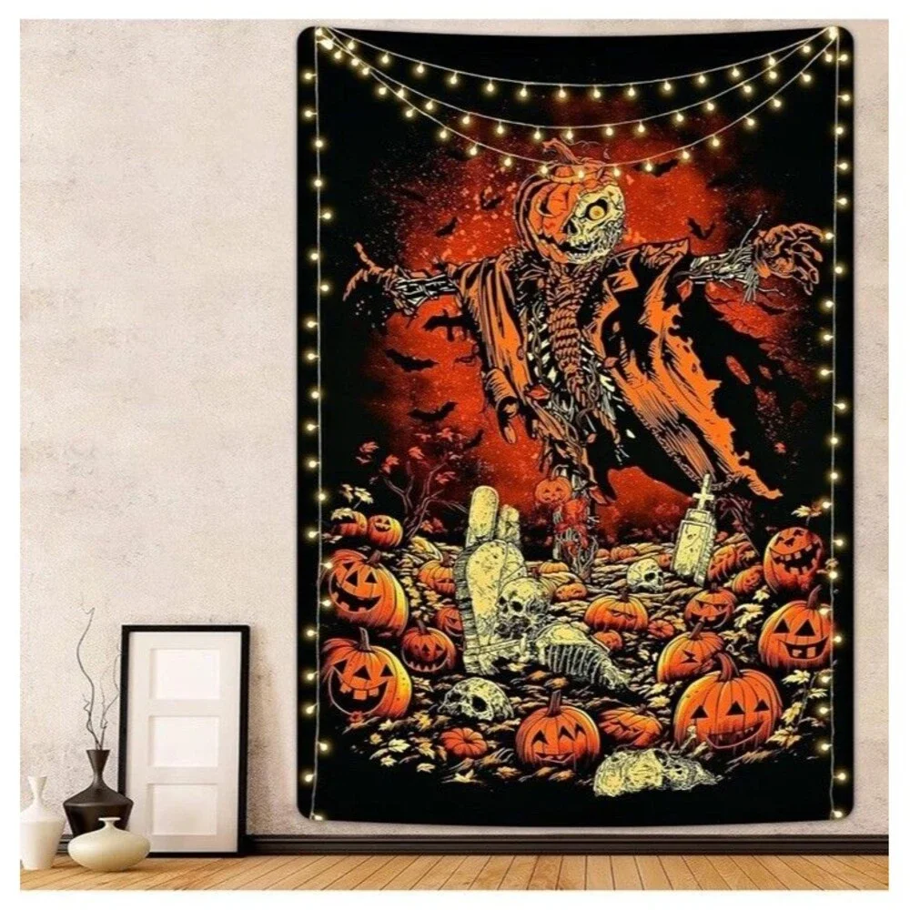 Durable Fabric Halloween Backdrop 8X6Ft Horror Cemetery Iron Gate Scary Hallowee